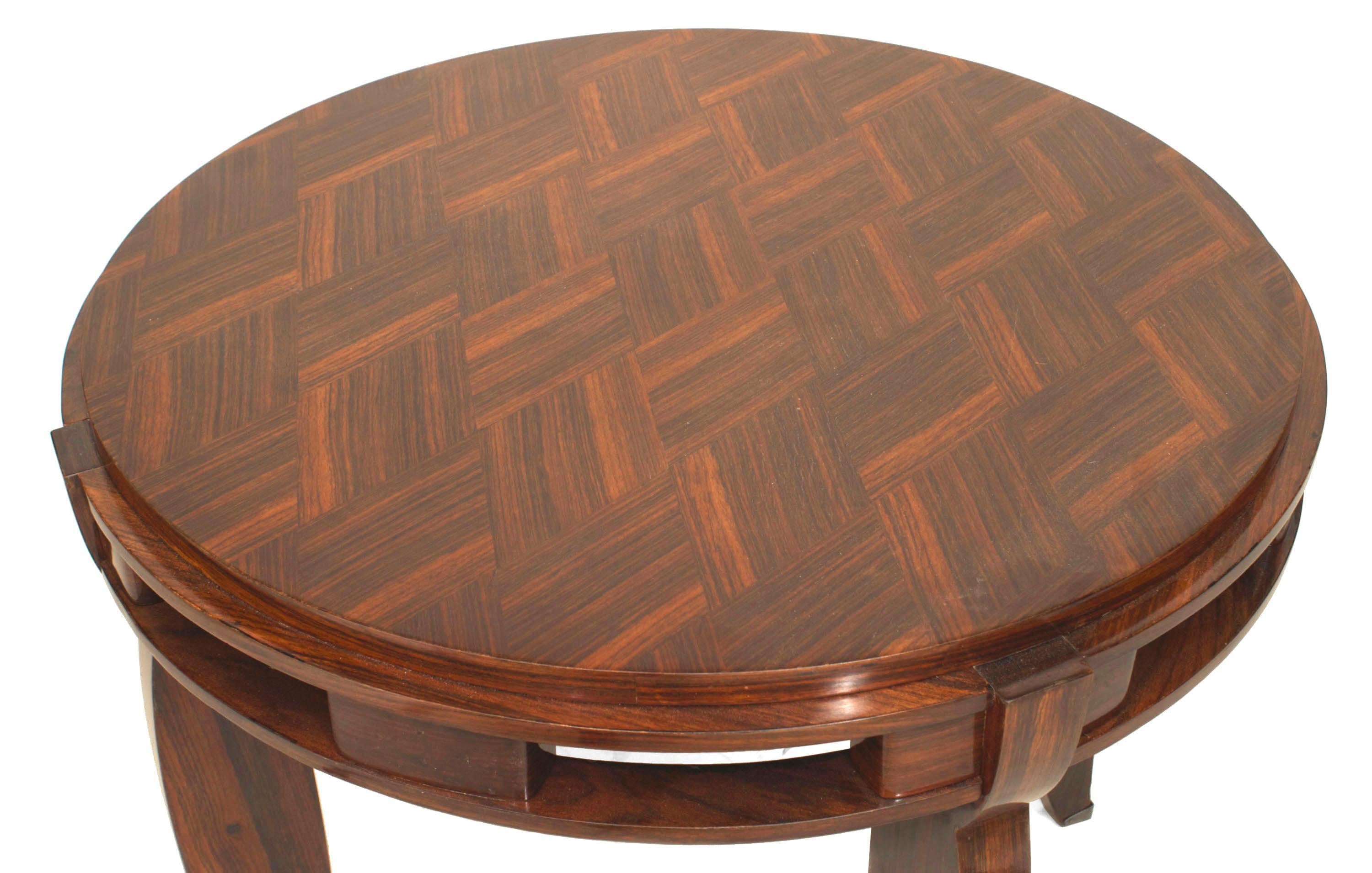 Jules Leleu French Art Deco Geometric Rosewood End Table In Good Condition For Sale In New York, NY