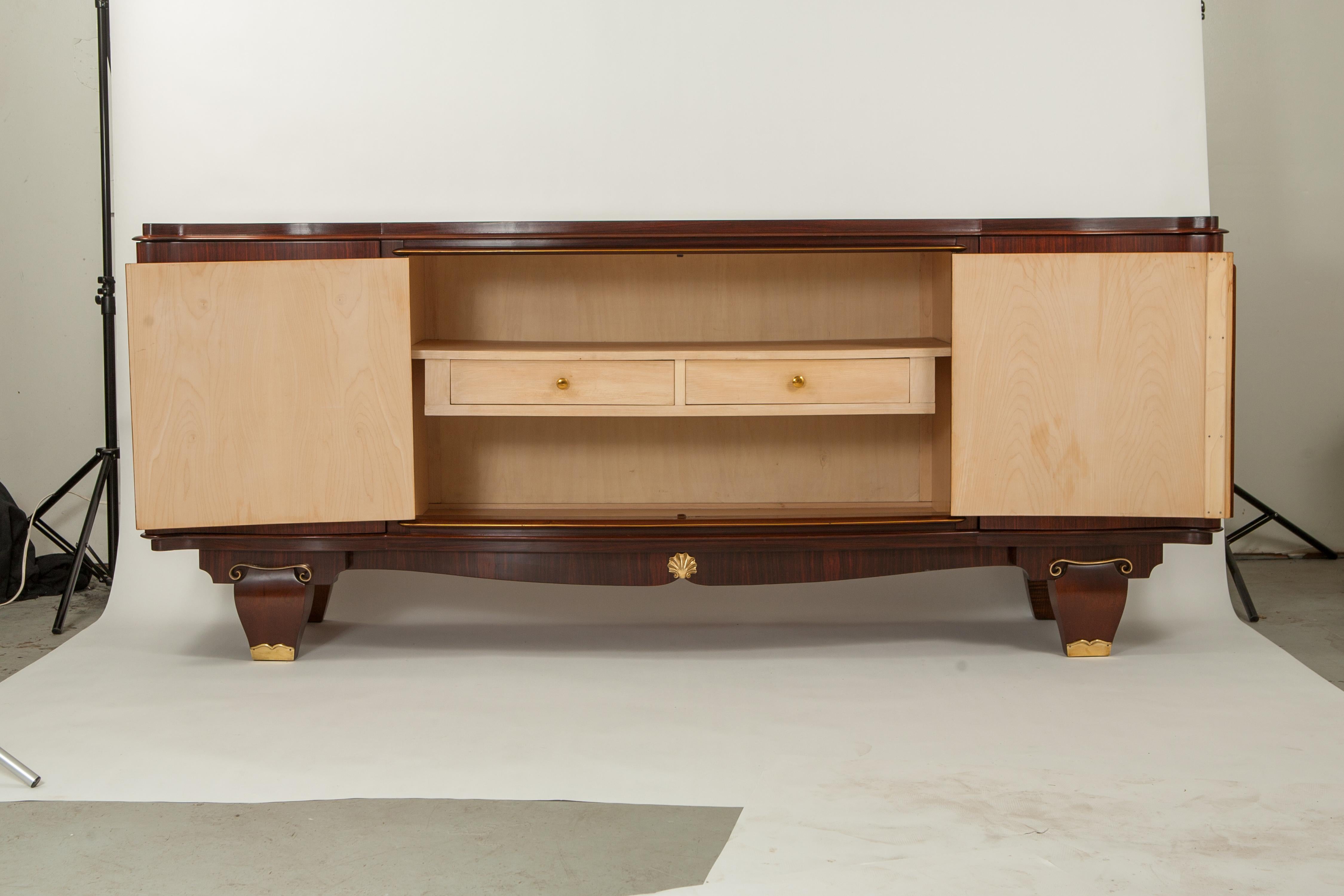 French Rosewood Buffet in the Style of Leleu For Sale 1