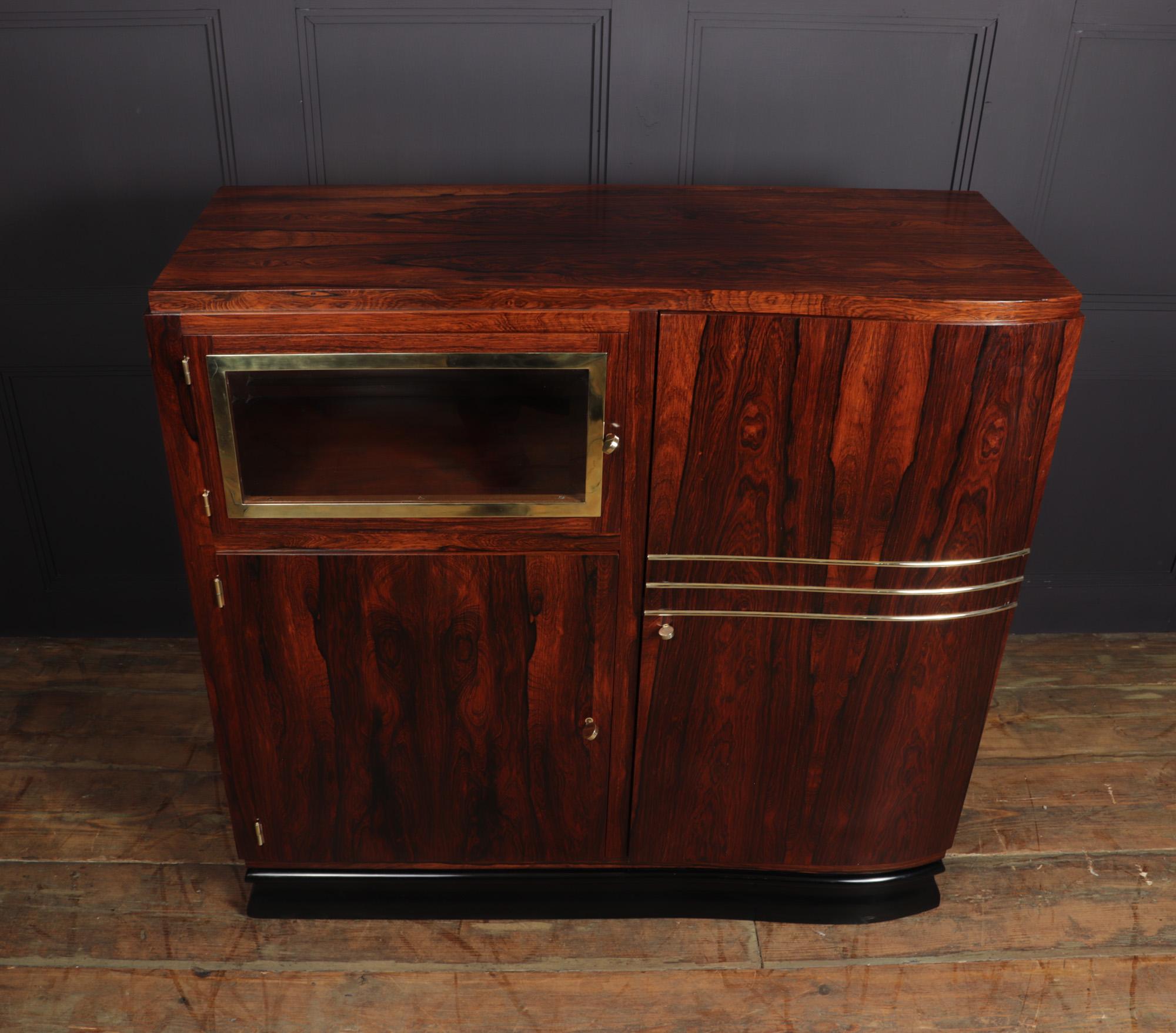 Early 20th Century French Art Deco Rosewood Cabinet, c1925