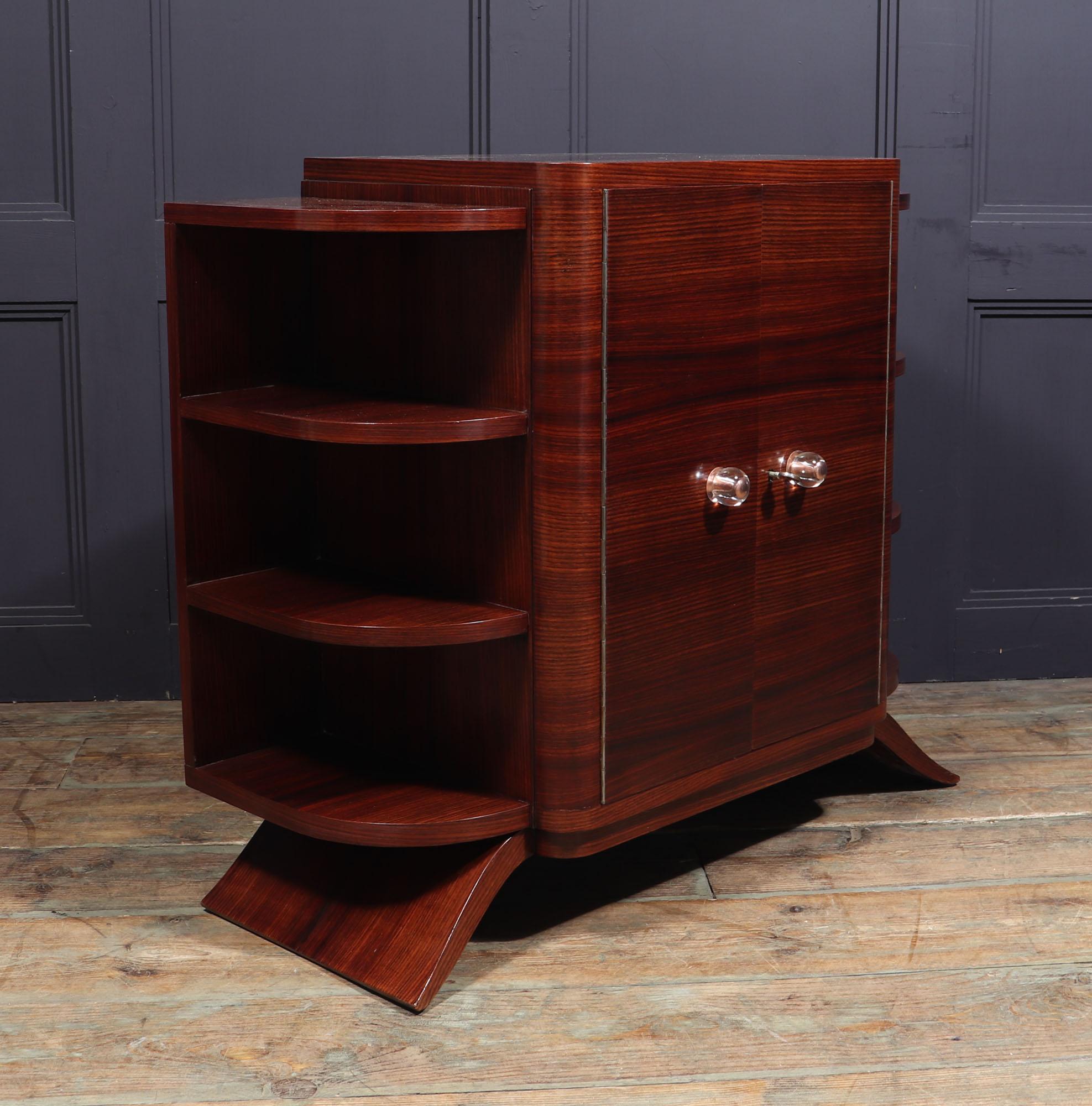 Cabinet français Art Déco en bois de rose en vente 3