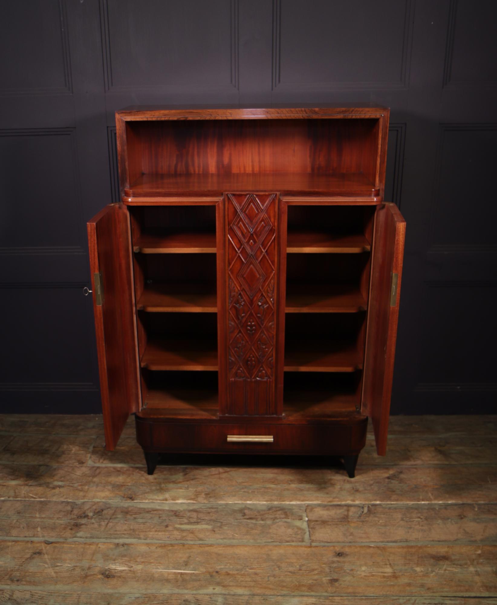 French Art Deco Rosewood Cabinet For Sale 7
