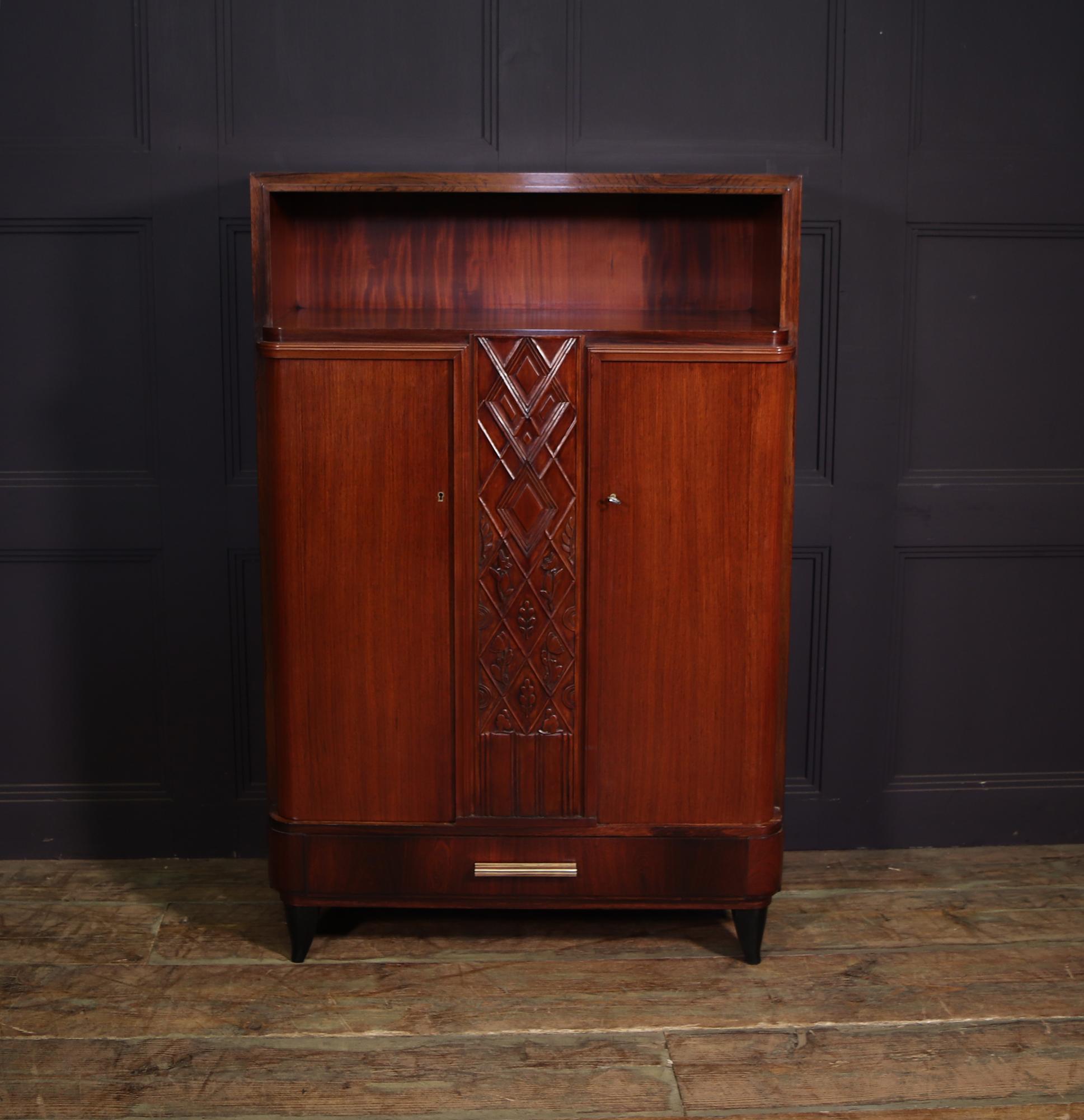 French Art Deco Rosewood Cabinet For Sale 1