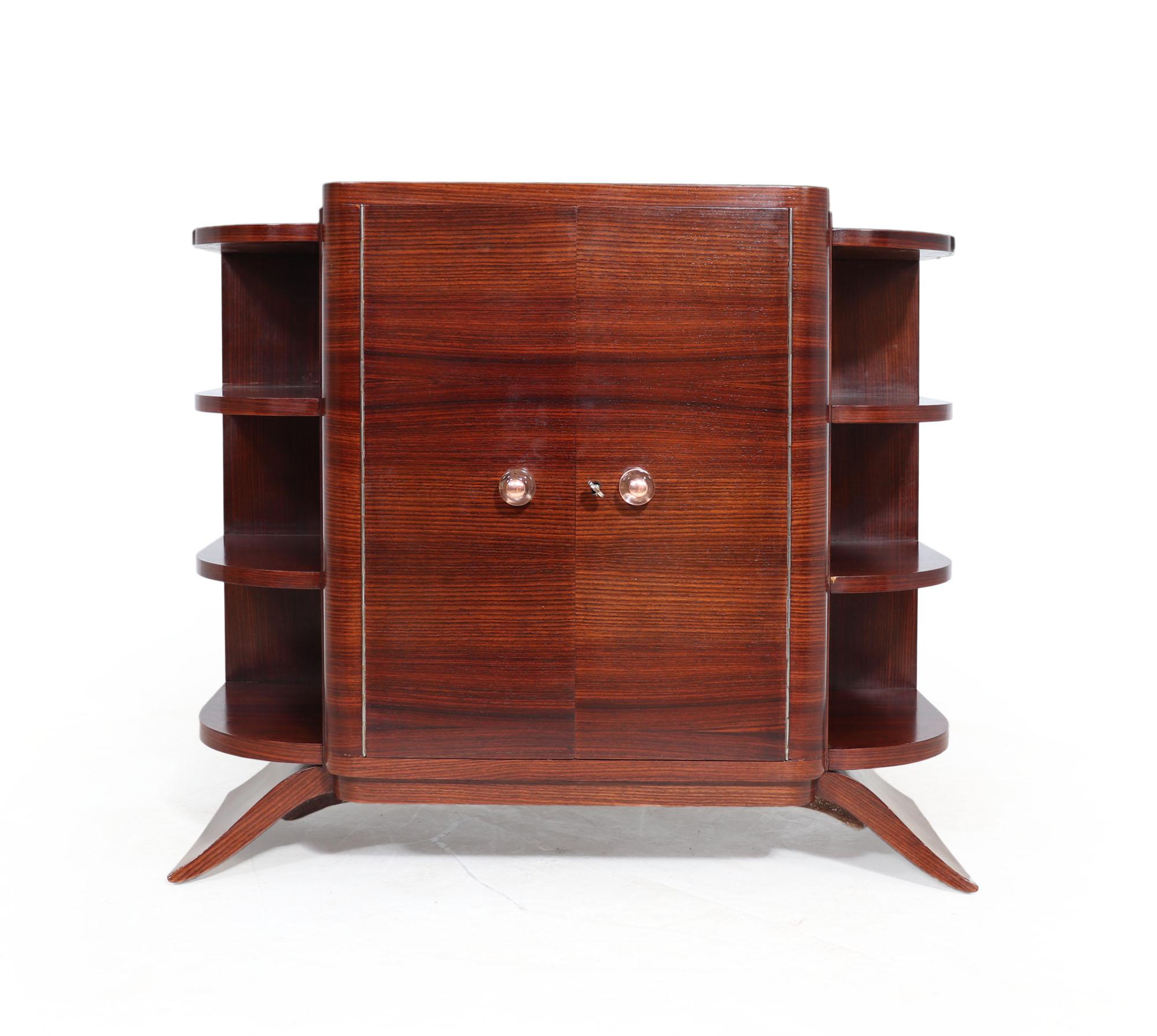 French Art Deco Rosewood Cabinet For Sale 1
