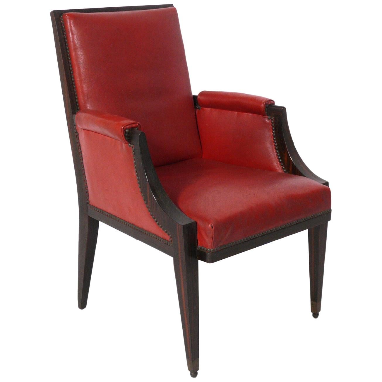 French Art Deco Rosewood Chair, circa 1930s