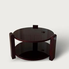 French Art Deco Rosewood Circular Coffee Table circa 1930