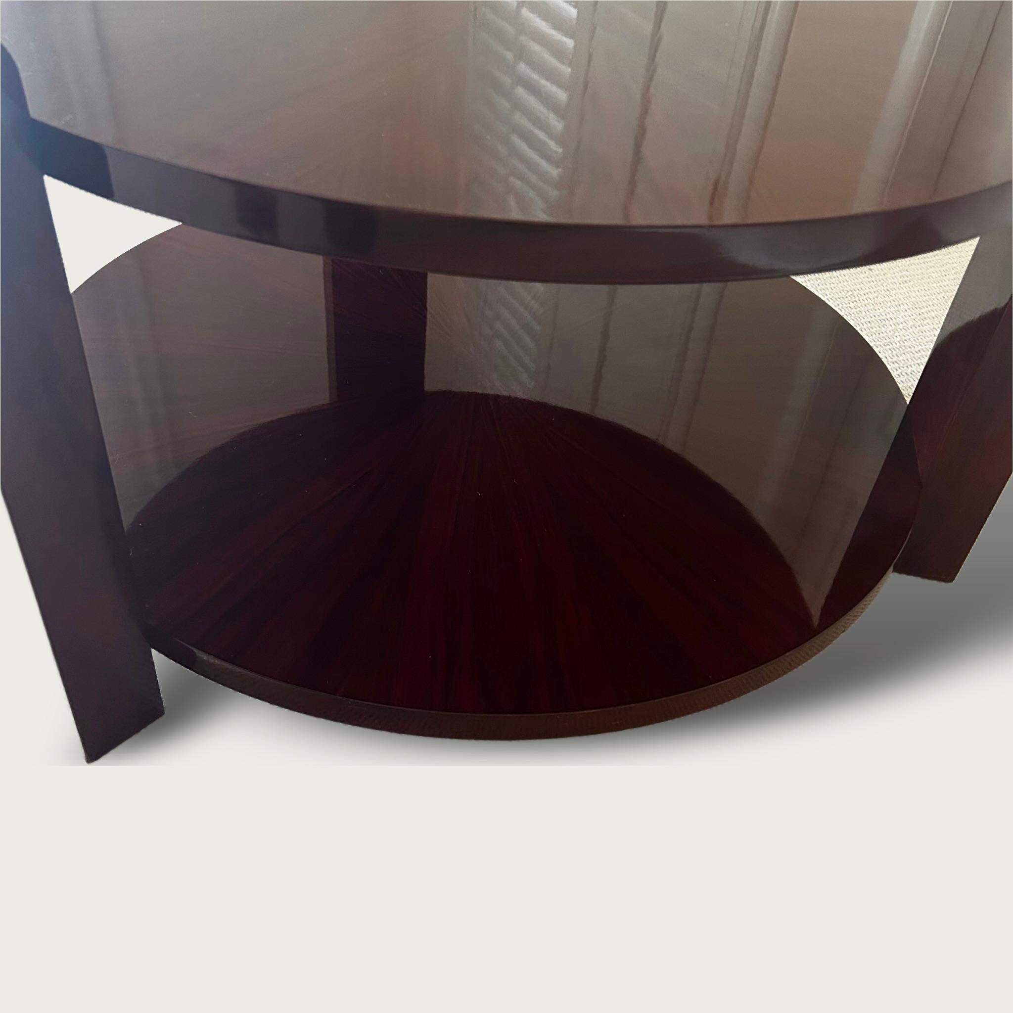 Table basse circulaire en palissandre de l'Art déco français vers 1930 Bon état - En vente à CA, CA