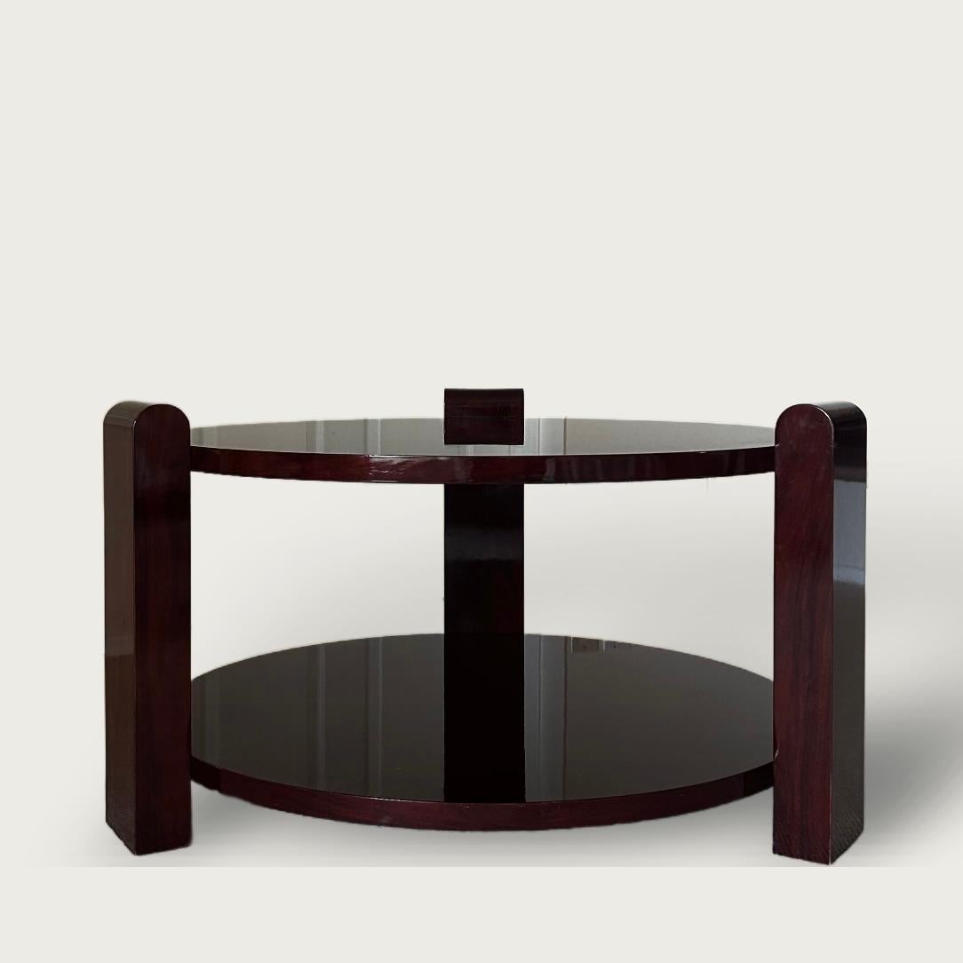 Table basse circulaire en palissandre de l'Art déco français vers 1930 en vente 3