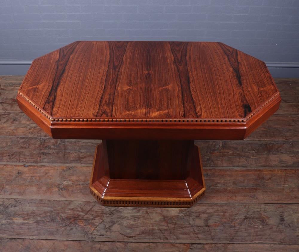 This art deco coffee centre table was produced in France in the 1920s. It is lovely quality and heavy; the table has been fully restored and hand polished and is in excellent condition throughout.
