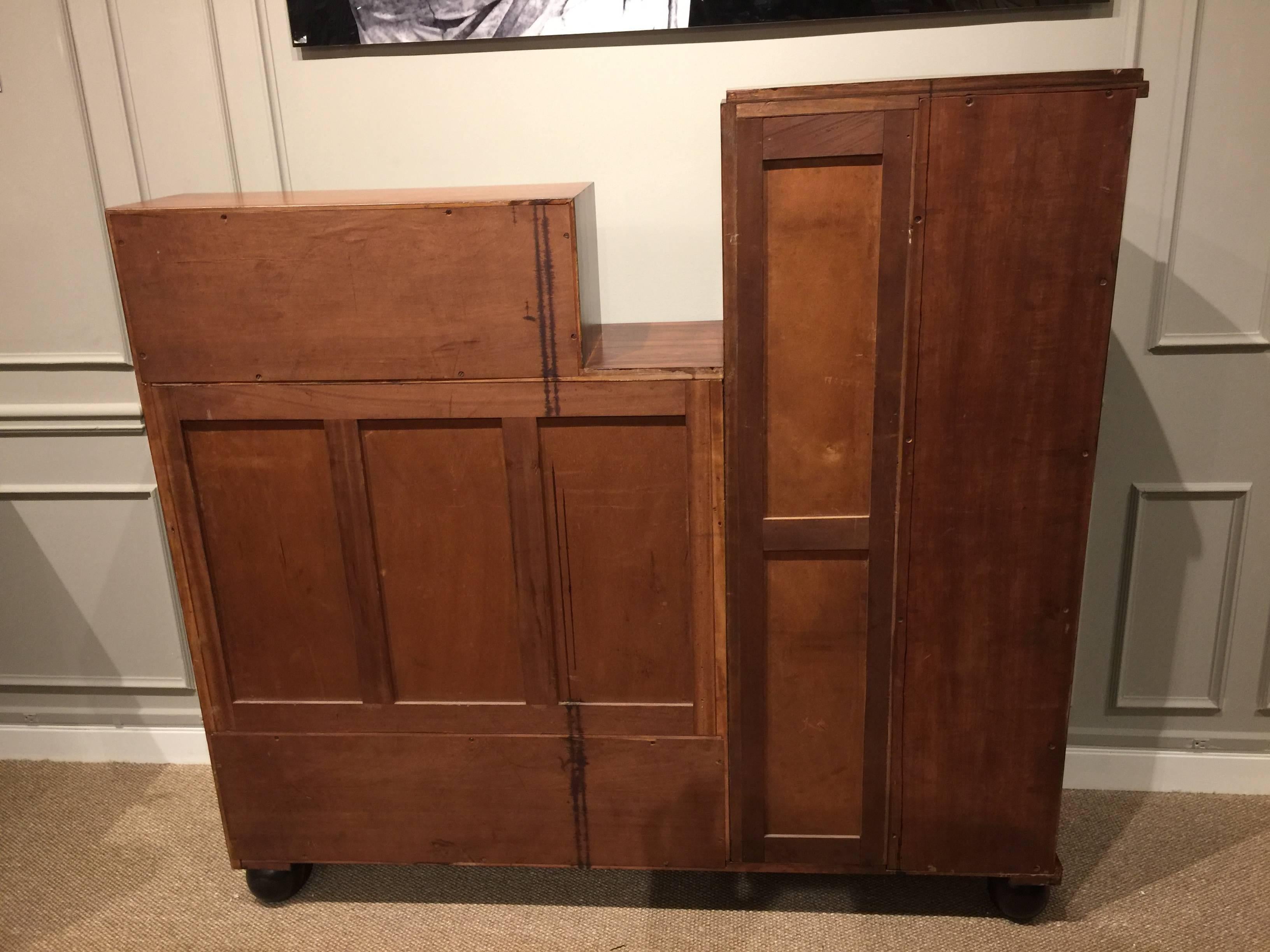 French Art Deco Rosewood Desk and Bookcase  For Sale 1
