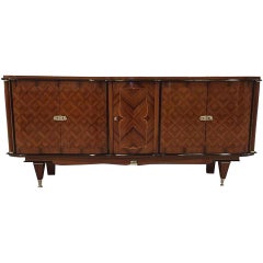 Buffet Art déco français en marqueterie de bois de rose et de diamants