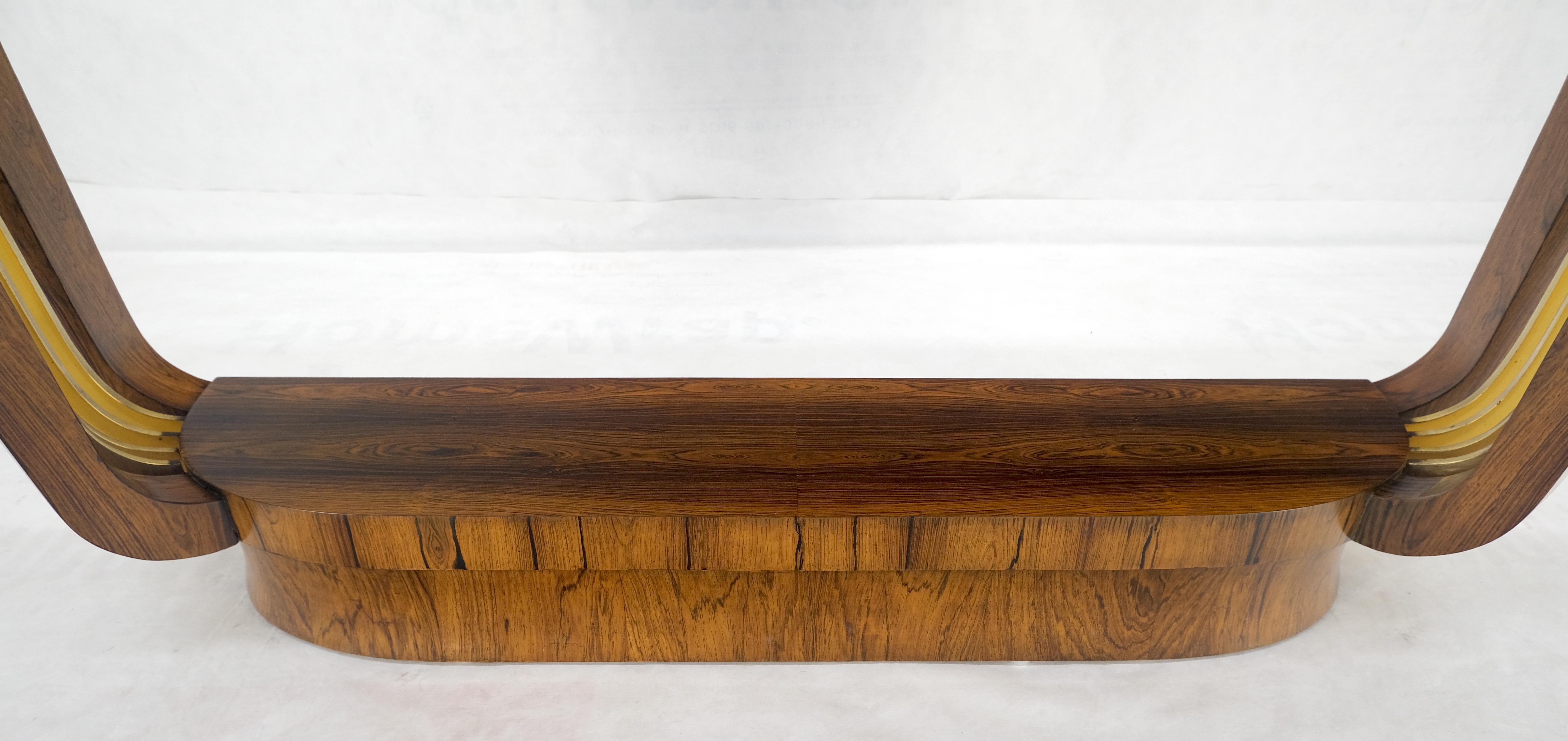 Tavolo da sala consolle Demilune con supporti in ottone massiccio in stile Art Deco francese. in vendita 1