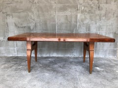 French Art Deco Rosewood Marquetry Dining Table, 1940s