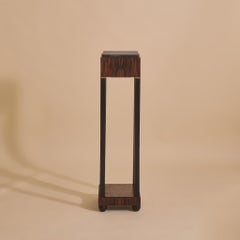 French Art Deco Rosewood Pedestal with Marble Top, 1940s