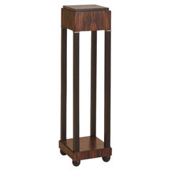 French Art Deco Rosewood Pedestal with Marble Top, 1940s