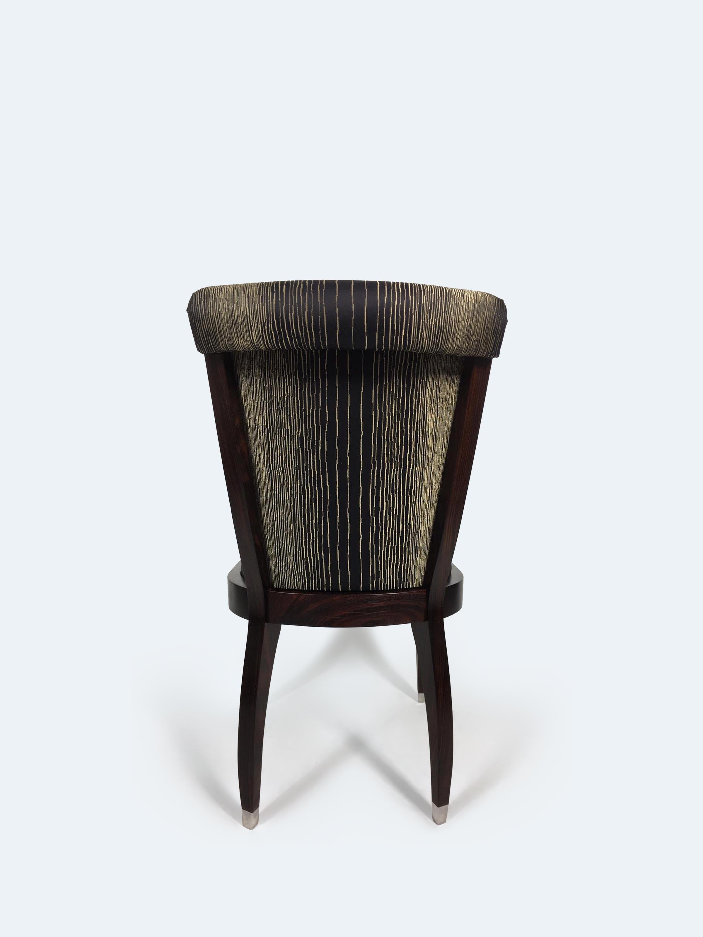French Art Deco Rosewood Set of 6 Dining Chairs, 1930s In Good Condition For Sale In Reichenschwand, DE