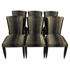 French Art Deco Rosewood Set of 6 Dining Chairs, 1930s