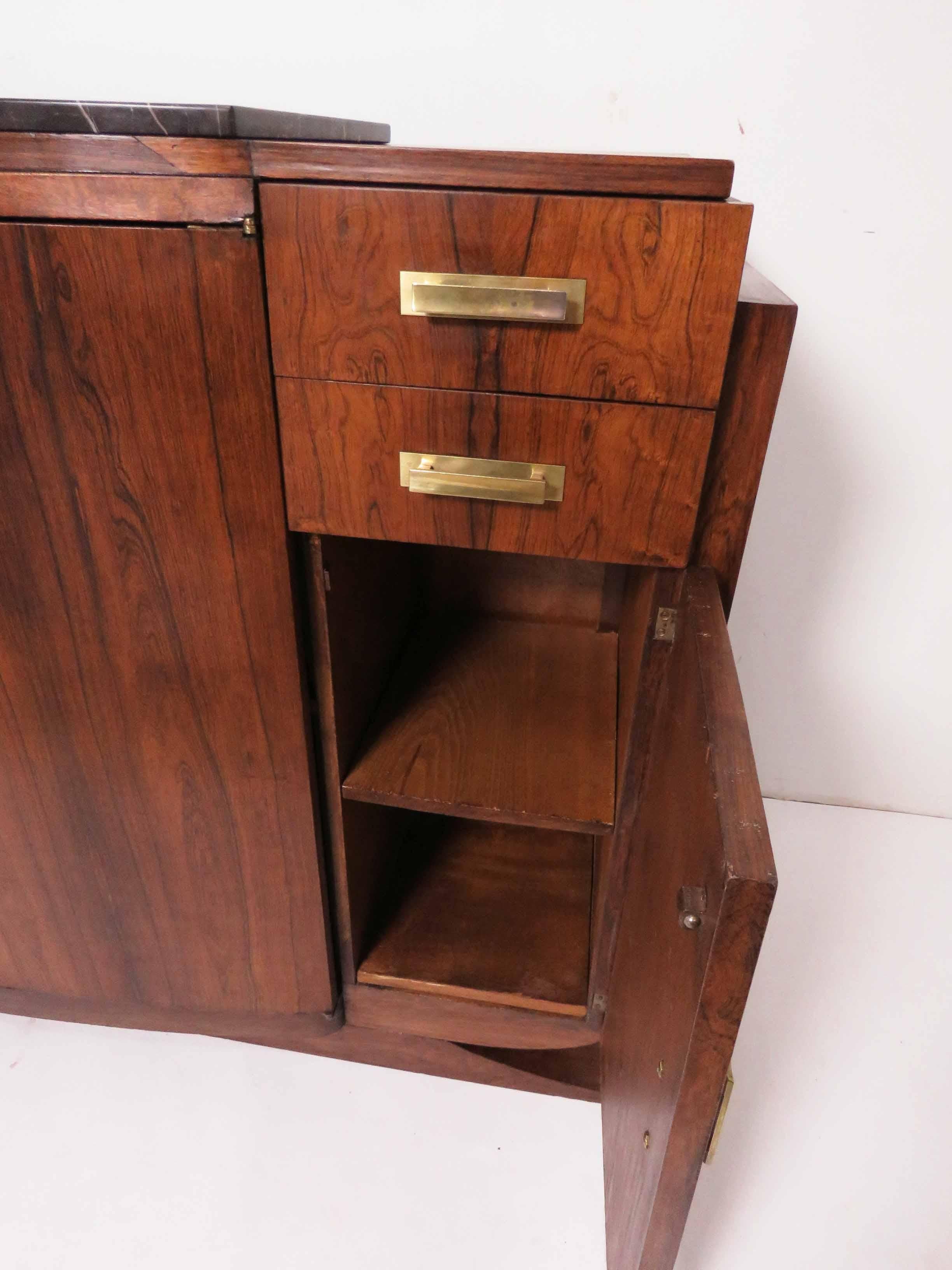 French Art Deco Rosewood Sideboard Buffet Cabinet in Manner of Jules Leleu 7