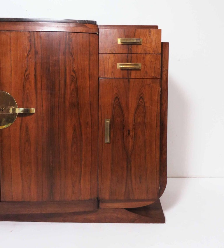French Art Deco Rosewood Sideboard Buffet in Manner of Jules