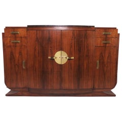 Buffet en palissandre Art Déco à la manière de Jules Leleu
