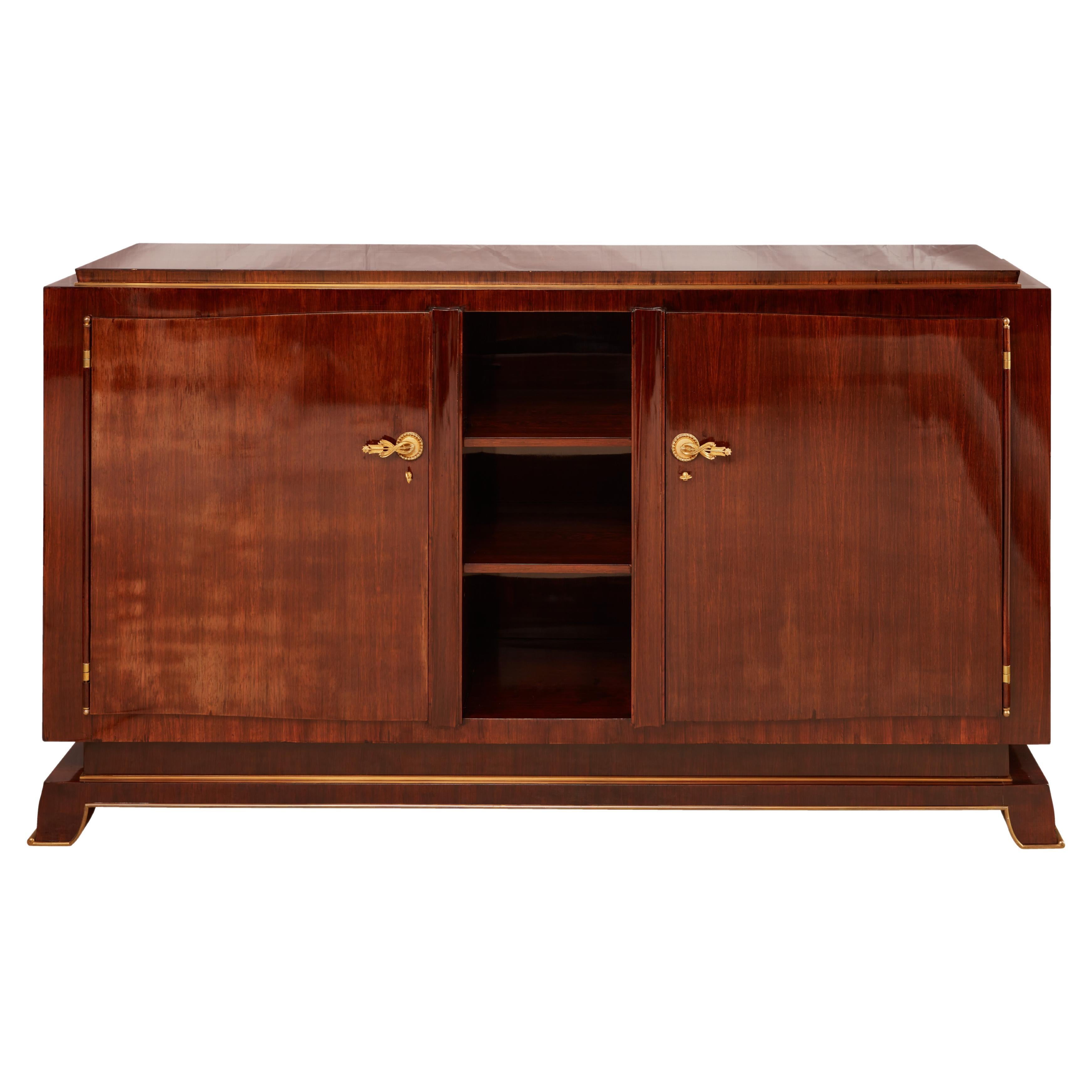 French Art Deco Rosewood Sideboard by Jules Leleu