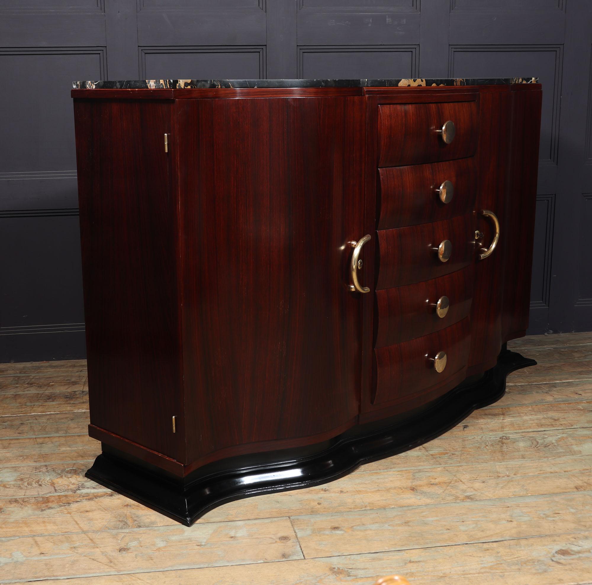 French Art Deco Rosewood Sideboard For Sale 11