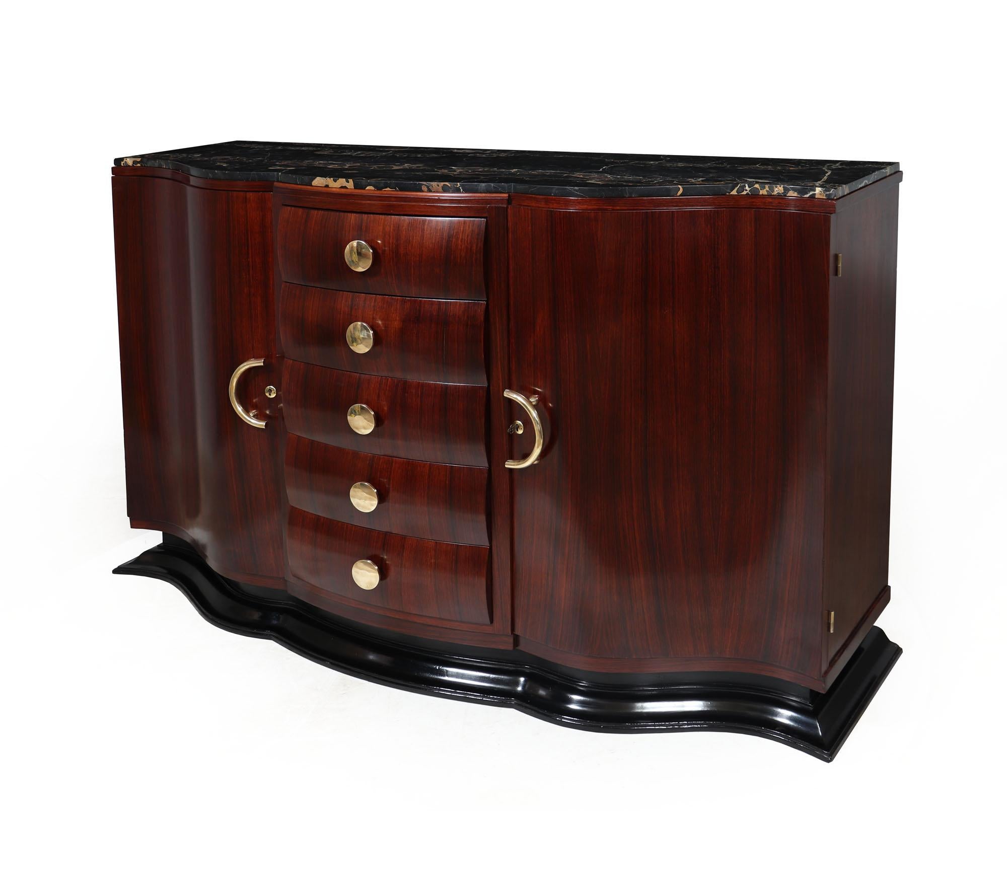French Art Deco Rosewood Sideboard In Good Condition For Sale In Paddock Wood Tonbridge, GB