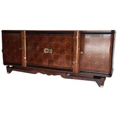 French Art Deco Rosewood Sideboard in the Jules Leleu Style