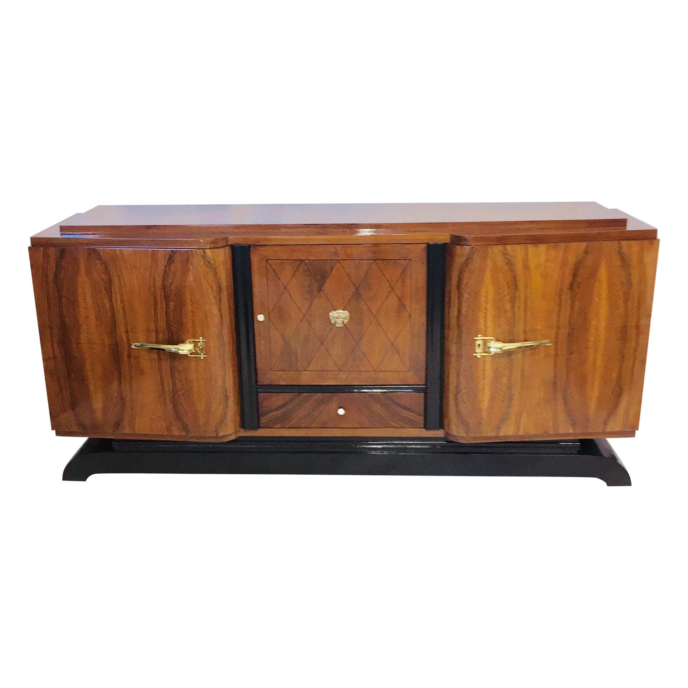 French Art Deco Rosewood Sideboard in the Jules Leleu Style