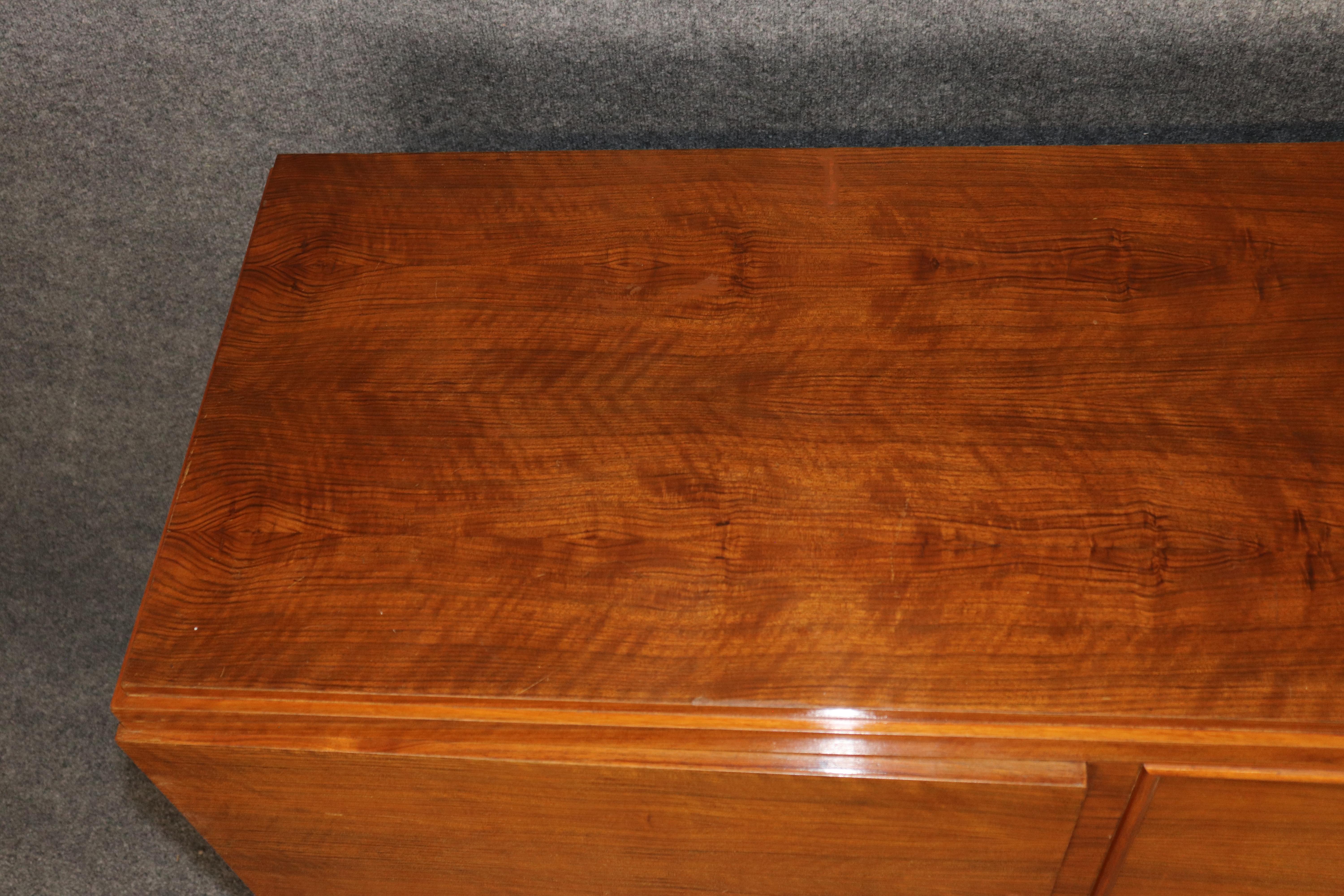 Metal French Art Deco Rosewood Sideboard In the Manner of Ruhlmann For Sale