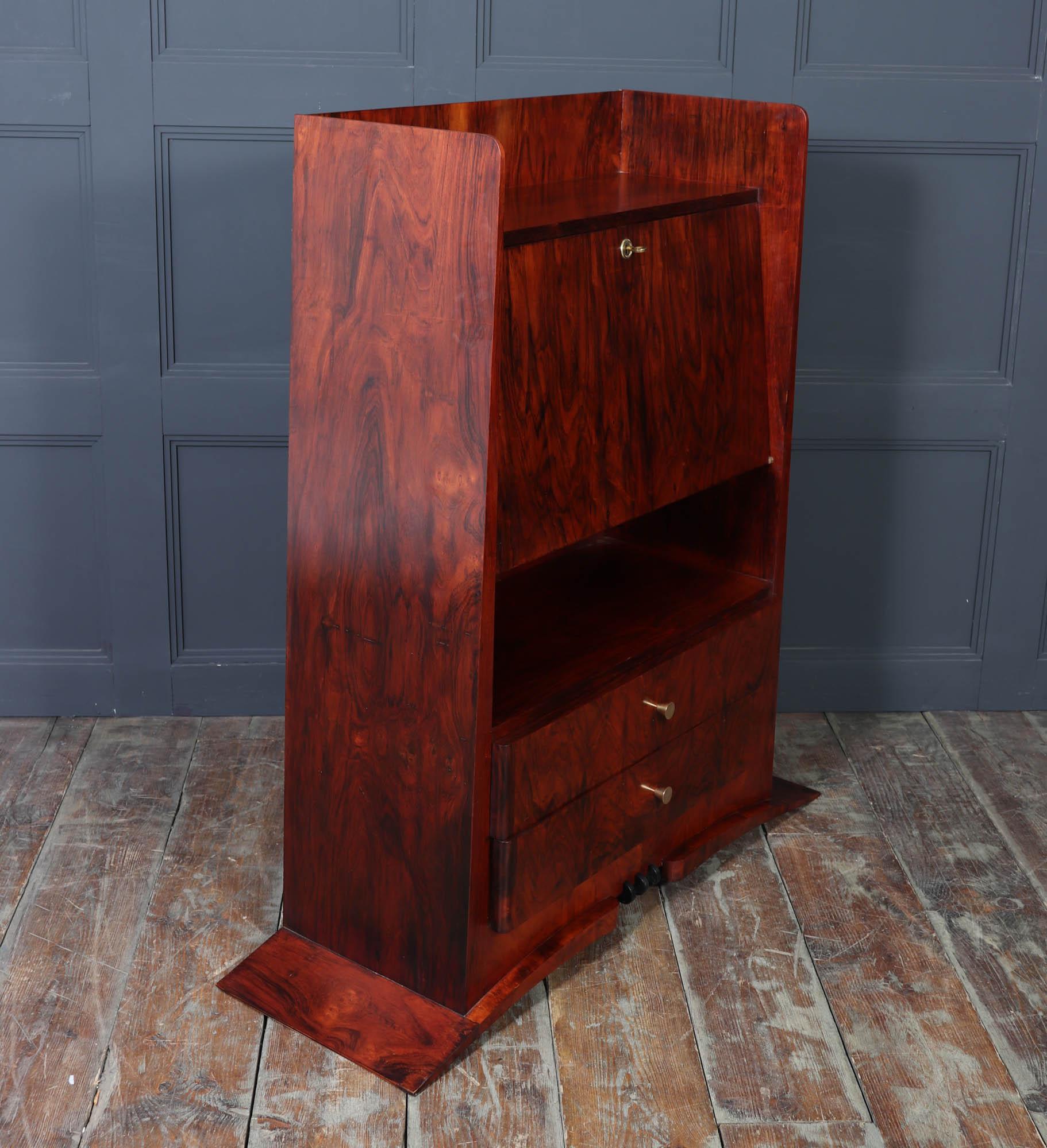 French Art Deco Rosewood & Sycamore Secrétaire Desk, c.1930 en vente 4