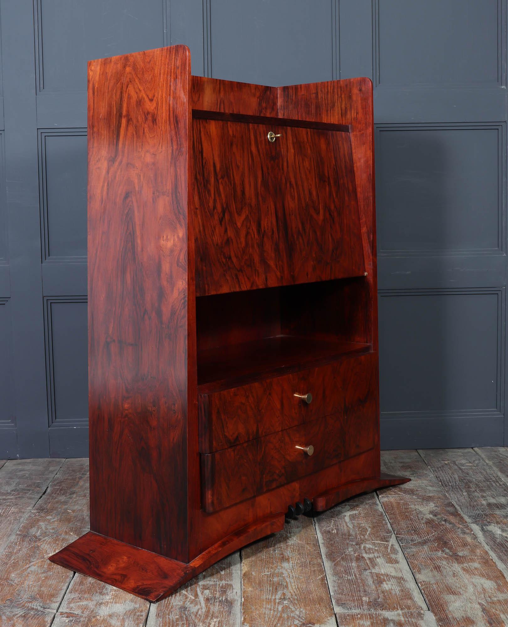 French Art Deco Rosewood & Sycamore Secrétaire Desk, c.1930 en vente 5