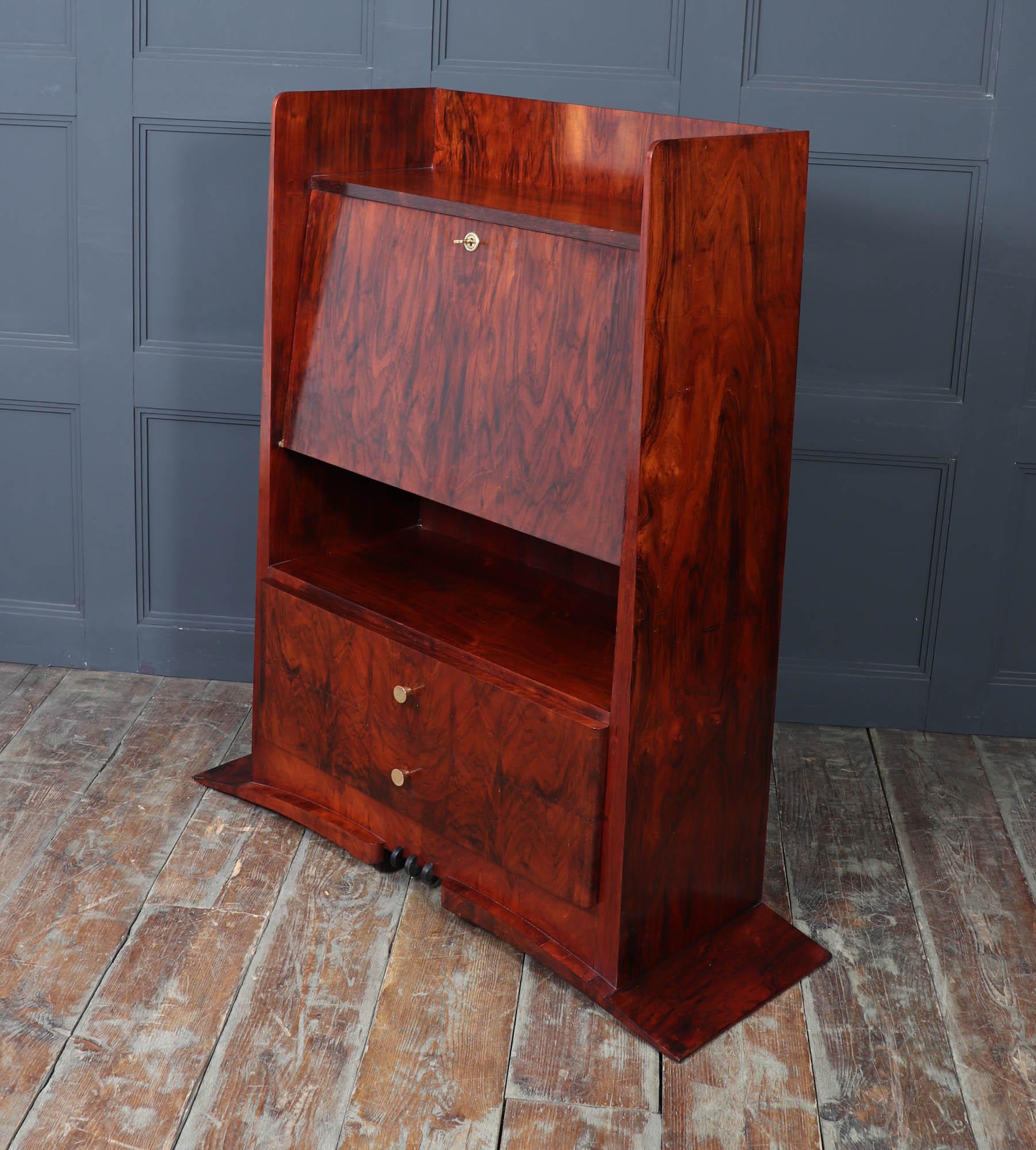 French Art Deco Rosewood & Sycamore Secrétaire Desk, c.1930 en vente 6