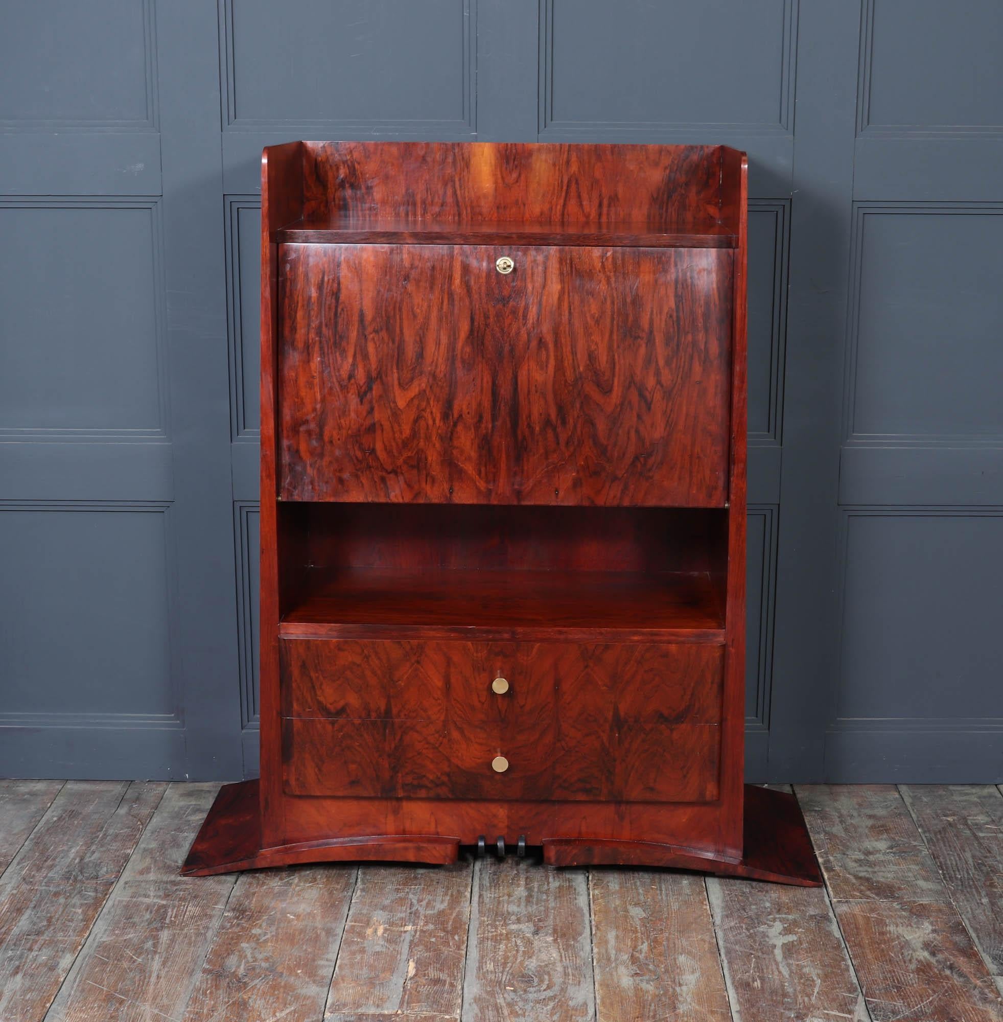 Français French Art Deco Rosewood & Sycamore Secrétaire Desk, c.1930 en vente