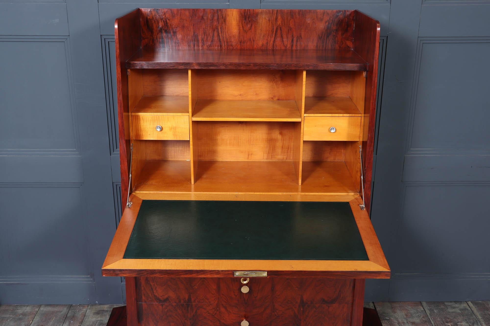 French Art Deco Rosewood & Sycamore Secrétaire Desk, c.1930 en vente 2