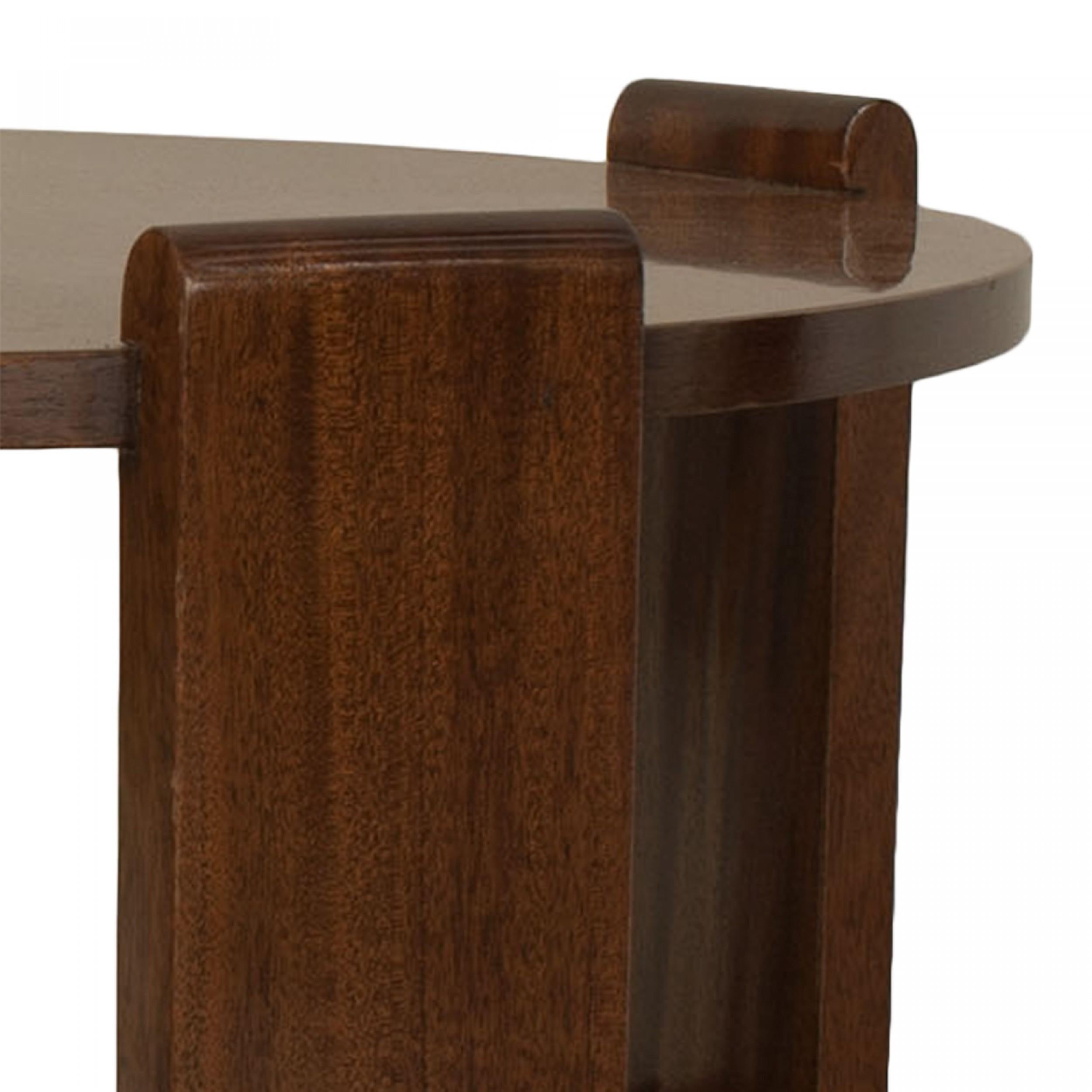 20ième siècle Table basse ronde en acajou Art déco français en vente