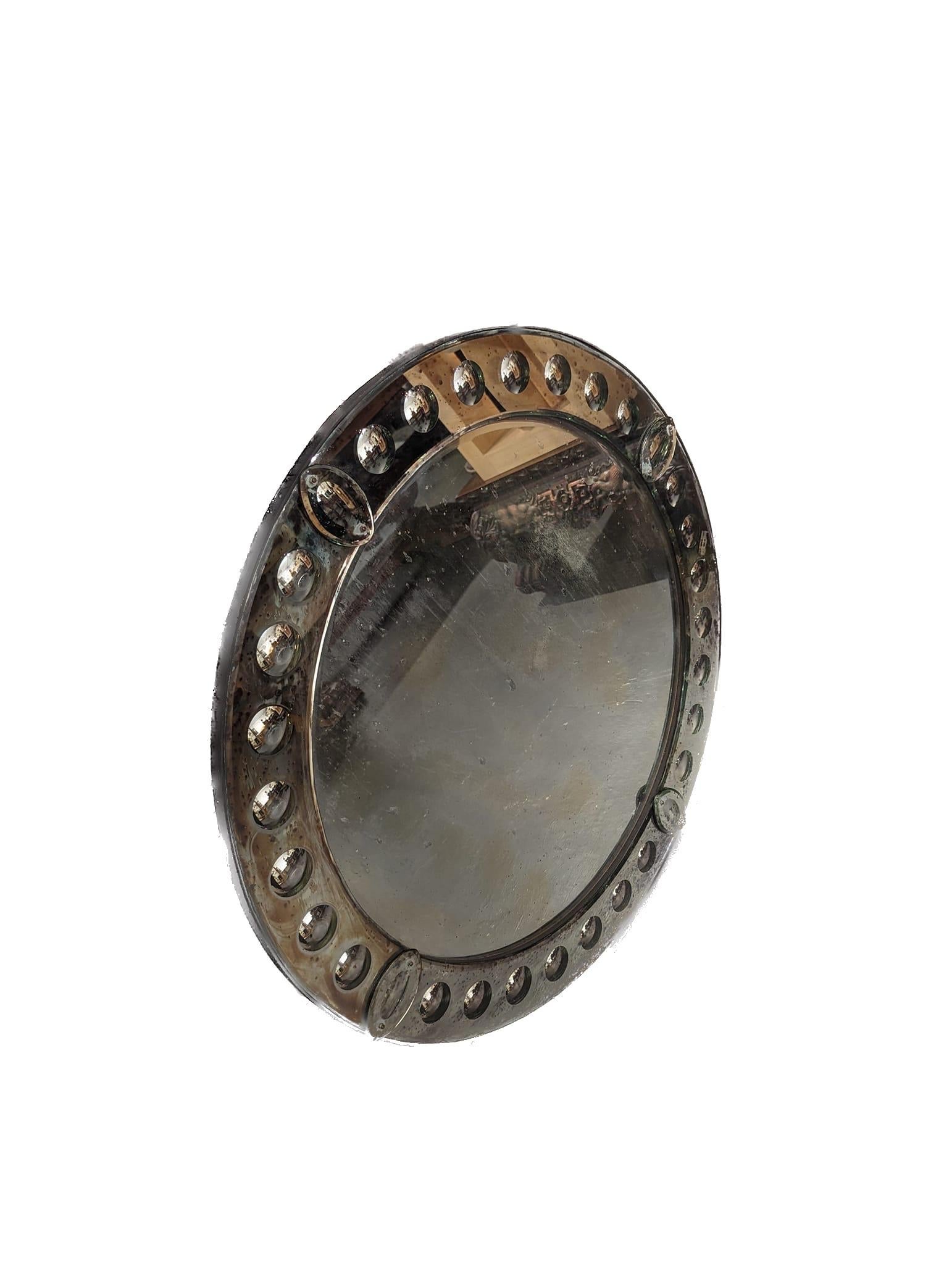 Francese Specchio rotondo francese Art Deco Mirror in vendita