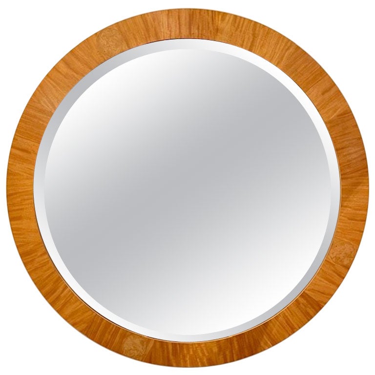 French Art Deco Round Mirror For Sale