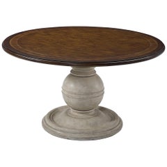 French Art Deco Round Pedestal Dining Table