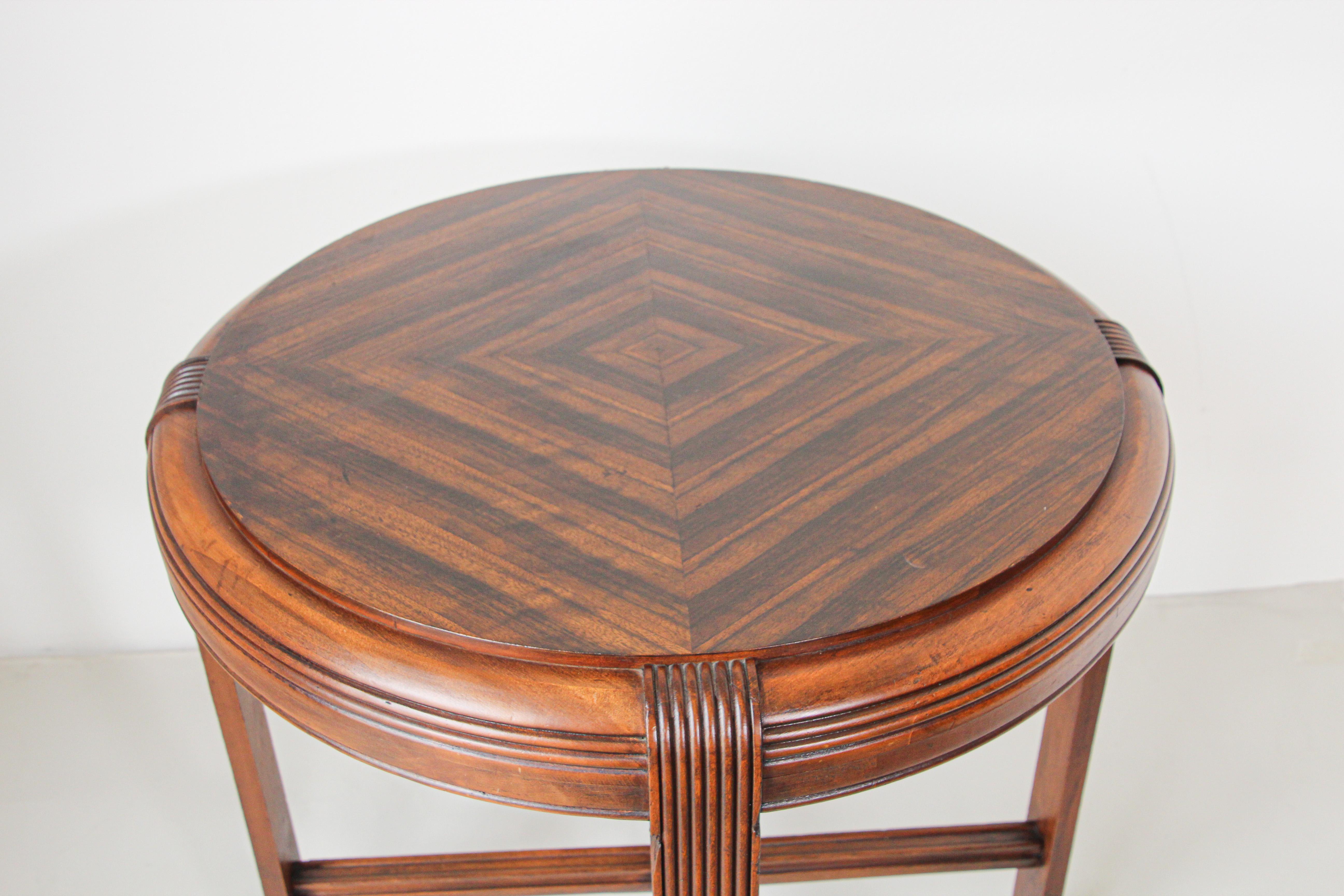 French Art Deco Round Side Table 4