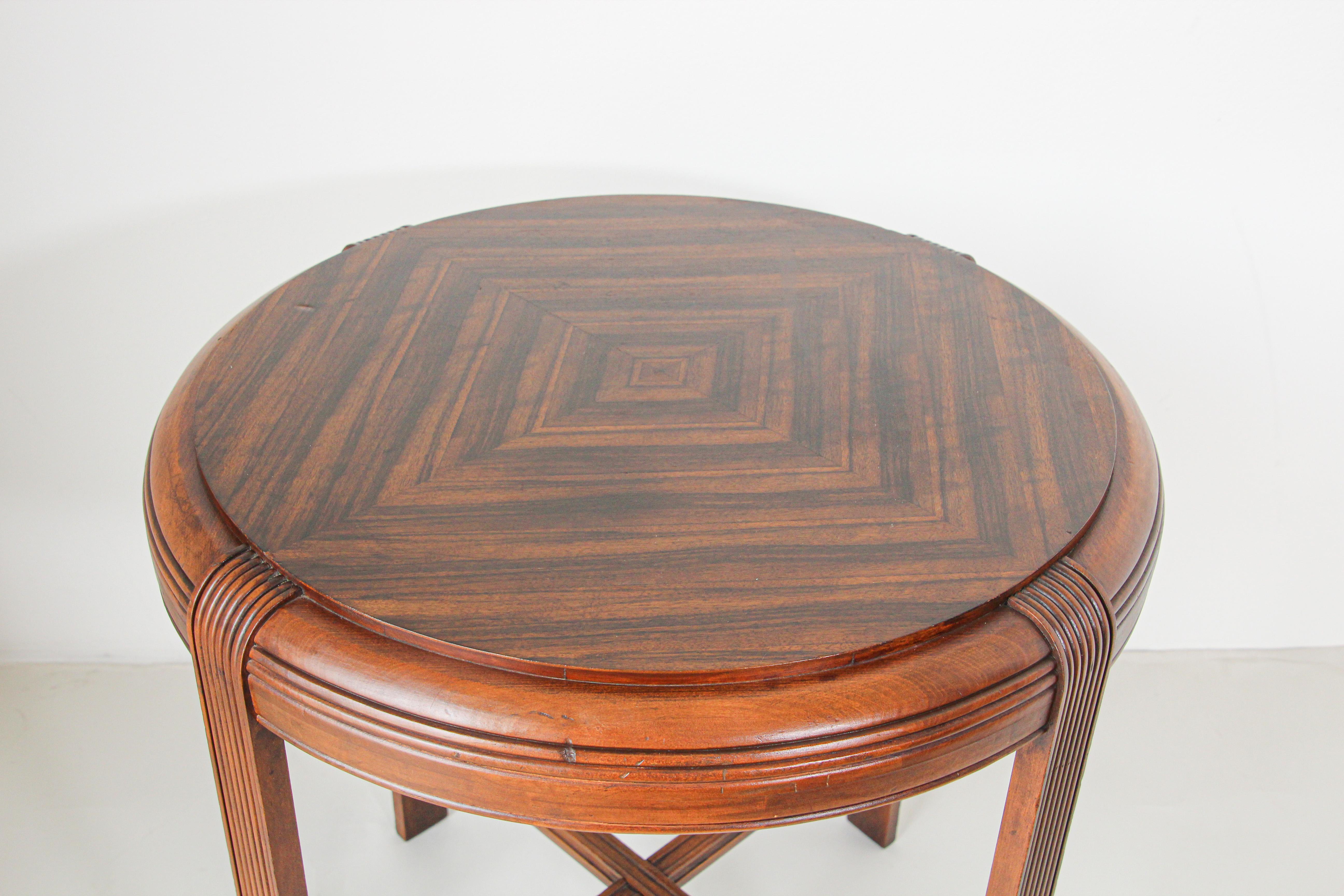 French Art Deco Round Side Table 5