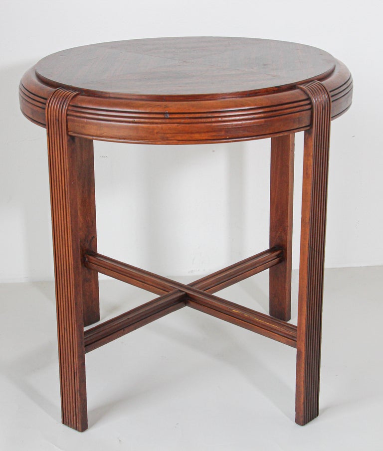 French Art Deco round side table in Jacque Adnet style.
France, circa 1930s.