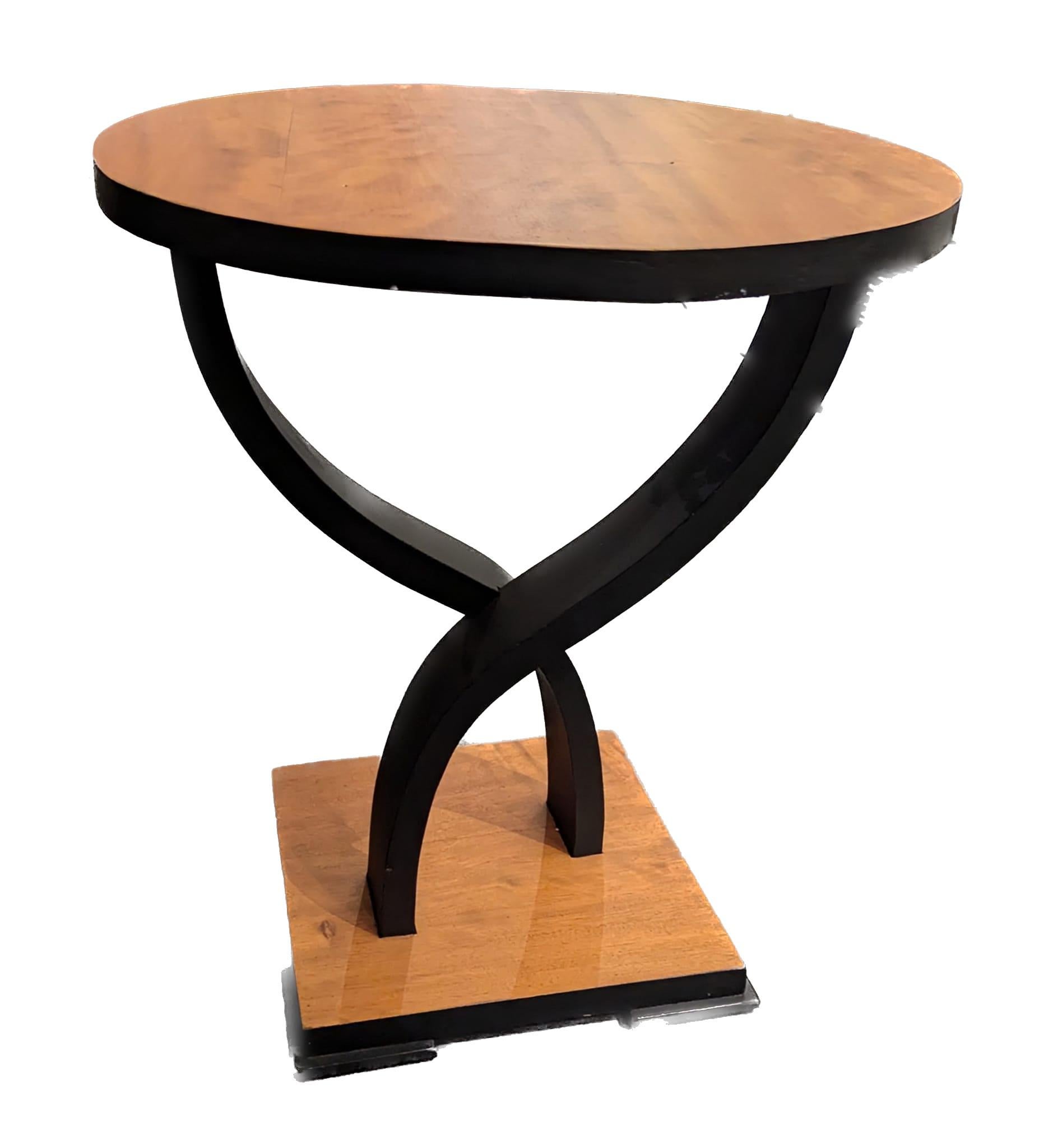 Métal Table d'appoint ronde Art déco française en vente