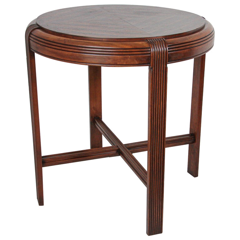 French Art Deco Round Side Table For Sale