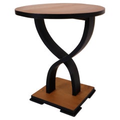 Französischer runder Art Deco Beistelltisch