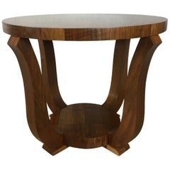Antique French Art Deco Round Two-Tiered Side Table
