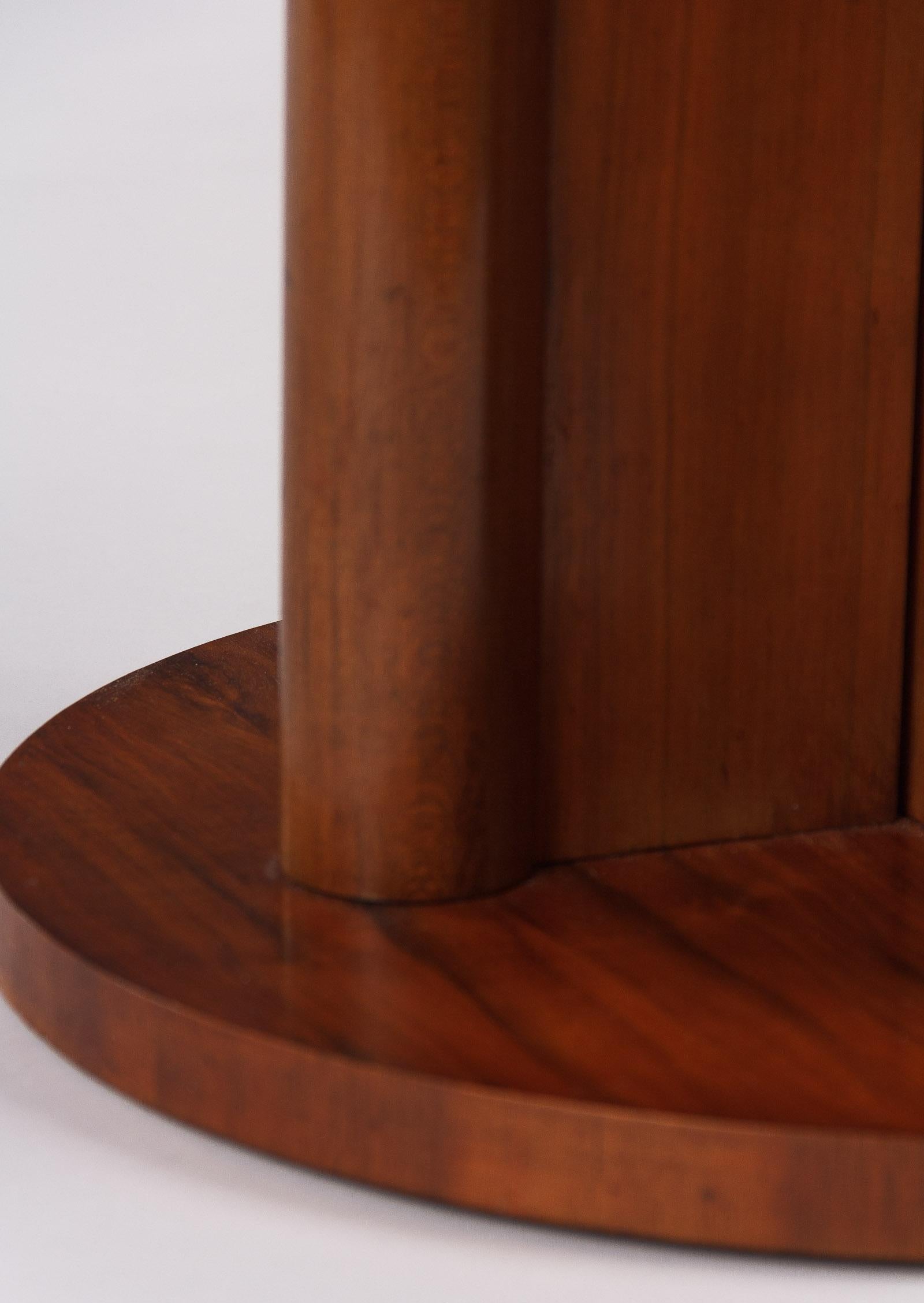 French Art Deco Round Walnut Side Table, 1930s 5