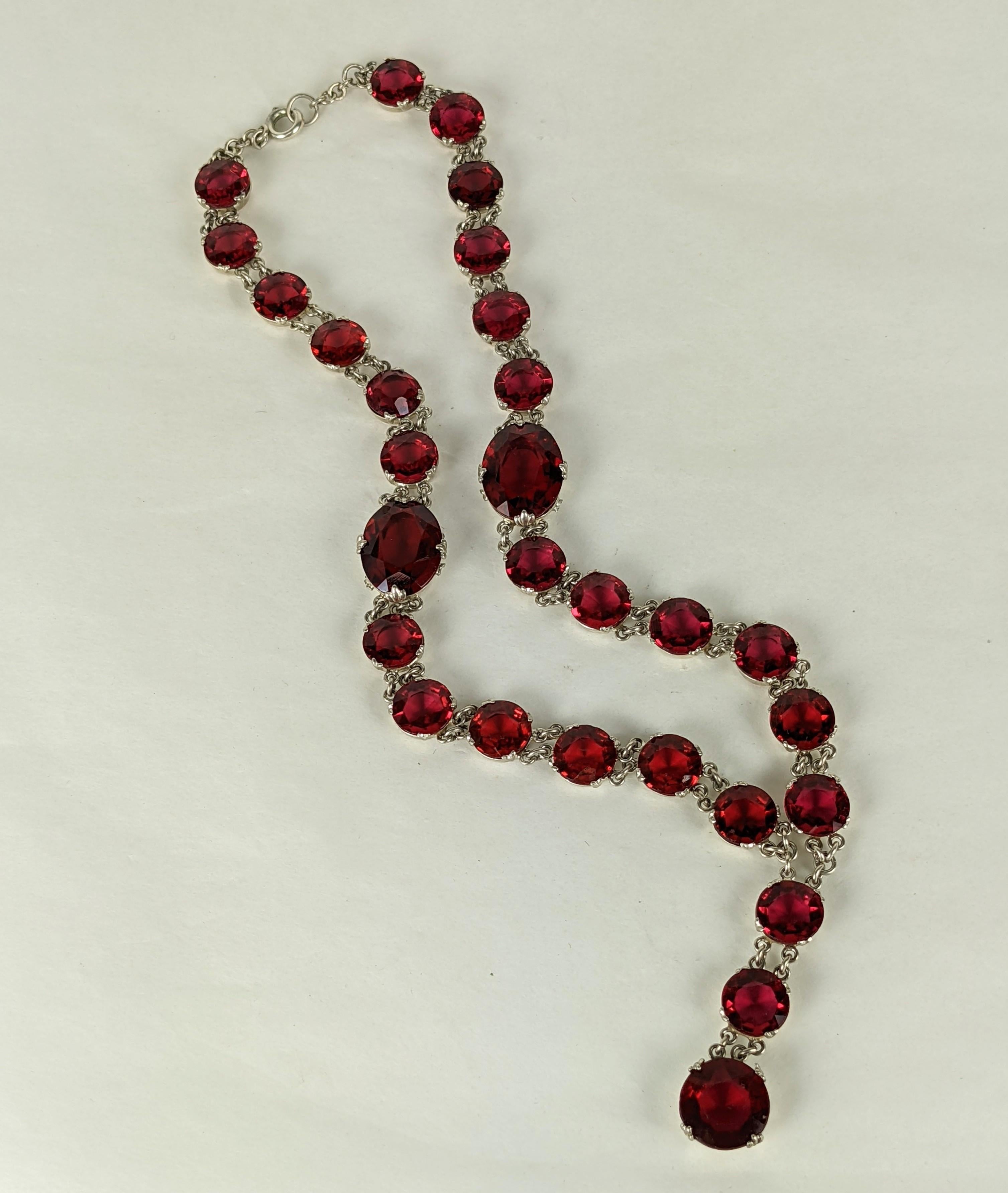 art deco ruby necklace