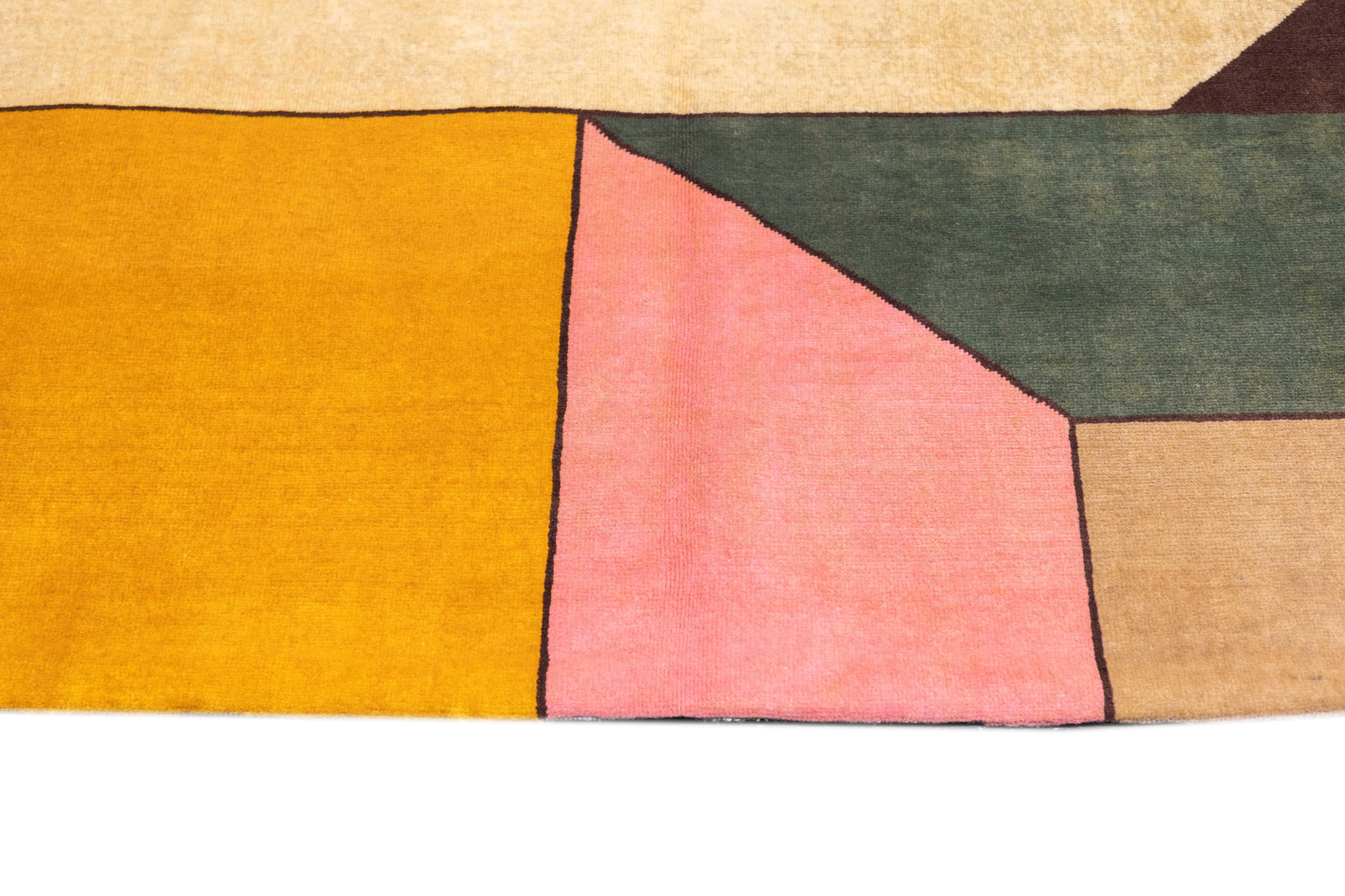 Alfombra Art Déco Francesa 8'4'' x 8'4'' en Nuevo estado para la venta en New York, NY
