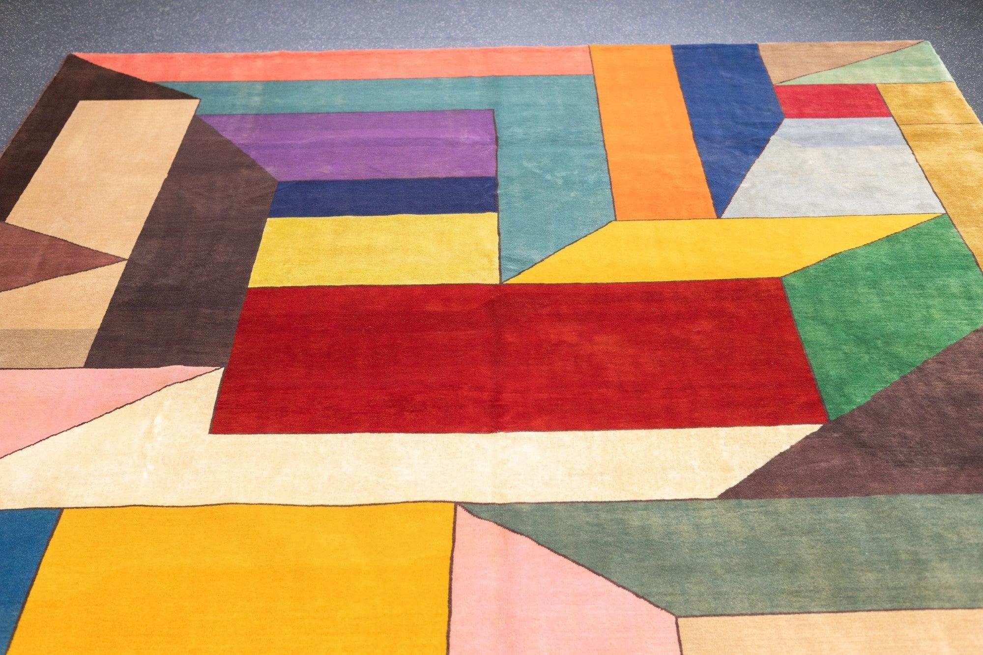 Alfombra Art Déco Francesa 8'4'' x 8'4'' Siglo XXI y contemporáneo en venta
