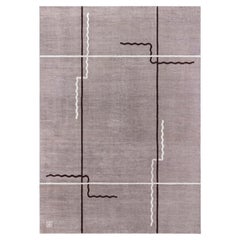 Französischer Art-Déco-Teppich, der Elisabeth De Saedeleer zugeschrieben wird
